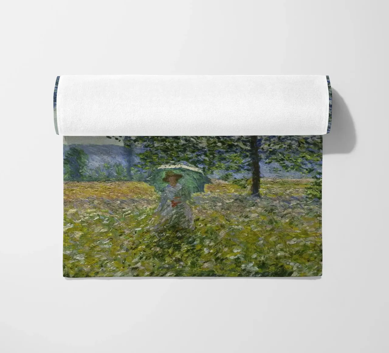 Monet - Fields in Spring beach towel by ARTOTHEK
