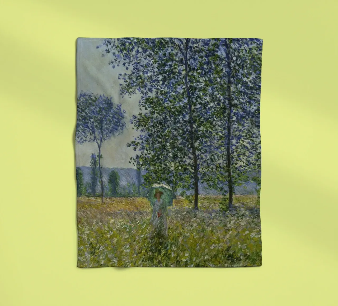 Monet - Fields in Spring fleece blanket by ARTOTHEK