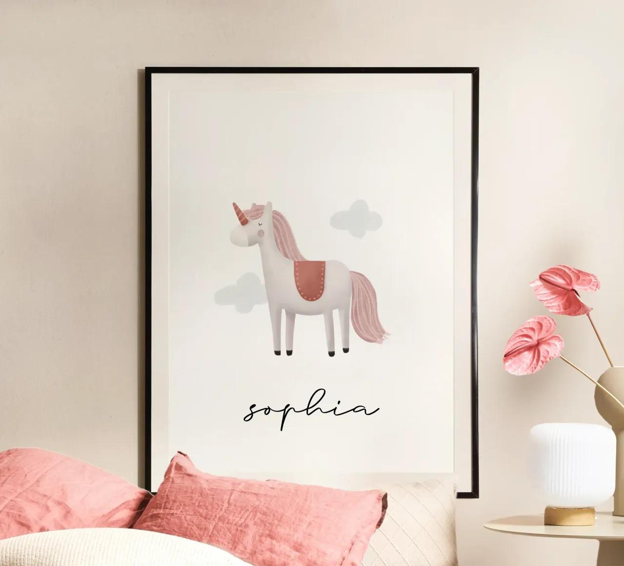 Unicorn poster avec cadre en aluminium de we line studio - design