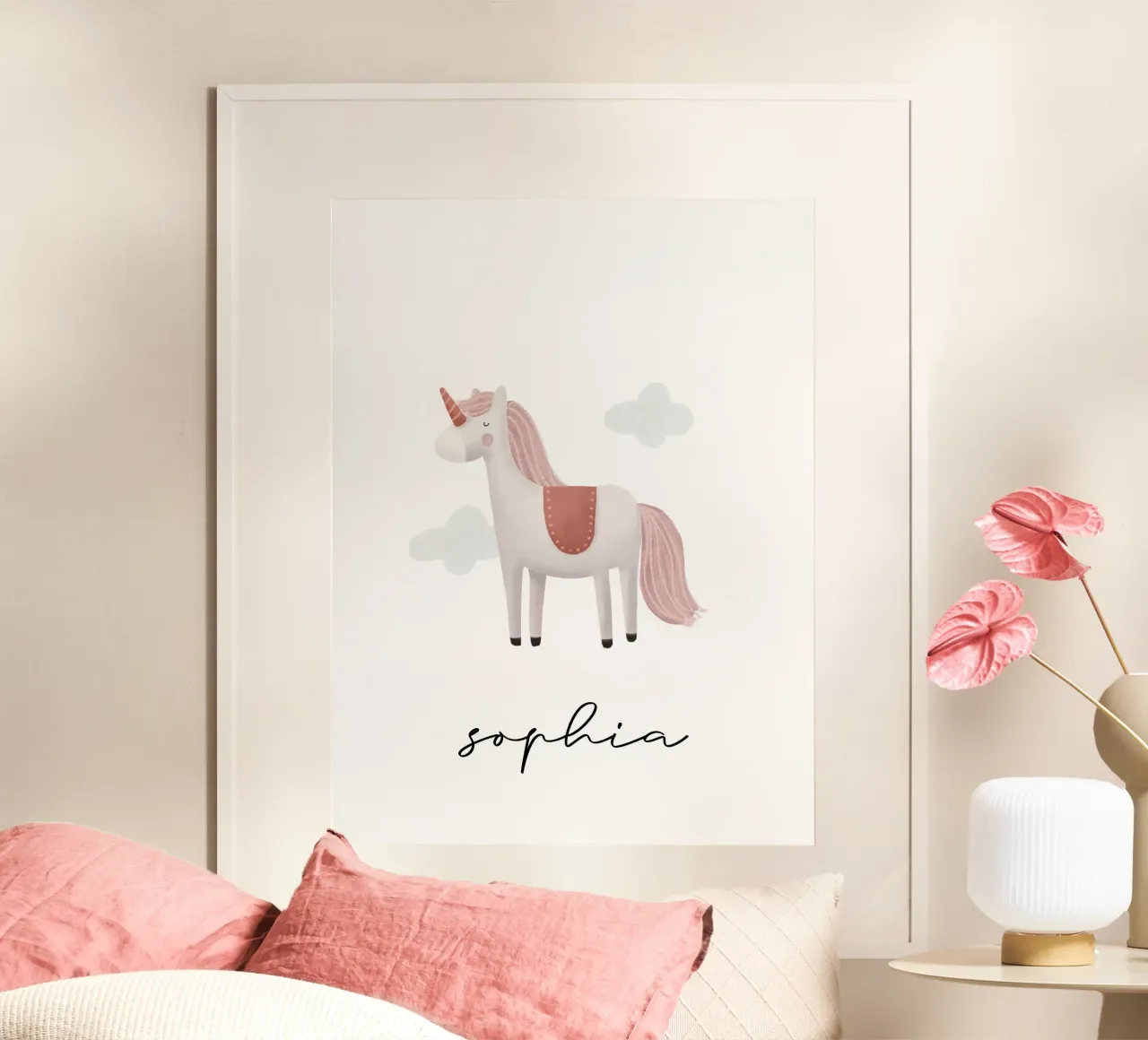 Unicorn poster avec cadre en aluminium de we line studio - design