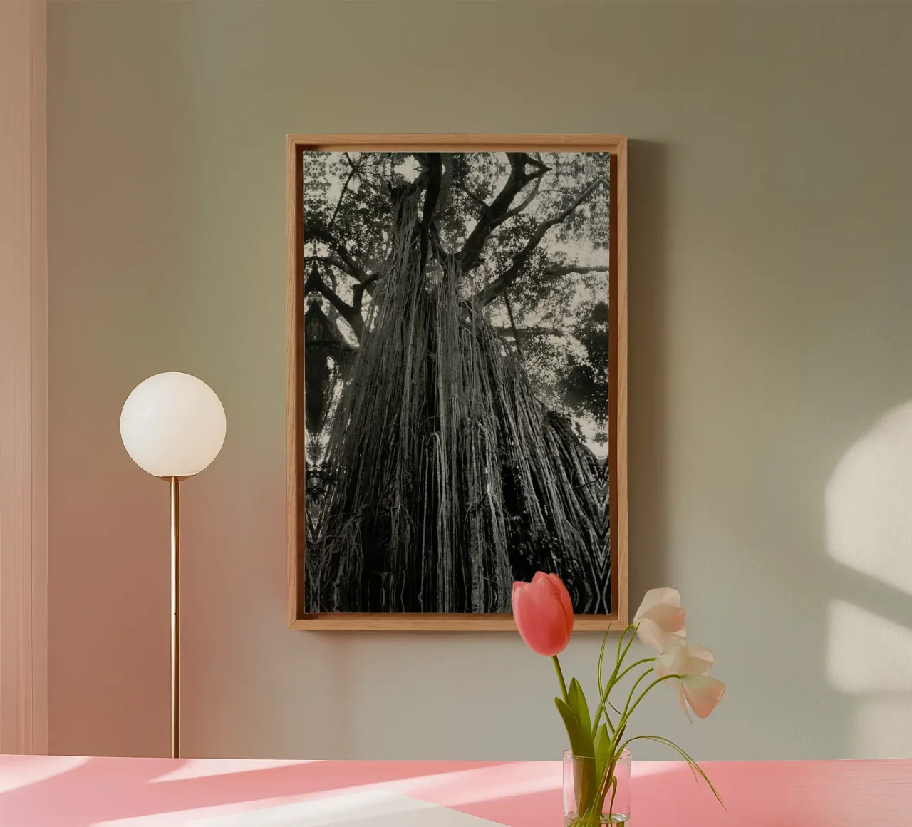 Curtain Fig Tree tela con Cornice a cassetta da Victoria Frost