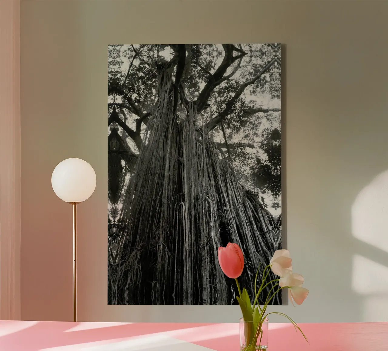 Curtain Fig Tree tela con Cornice a cassetta da Victoria Frost