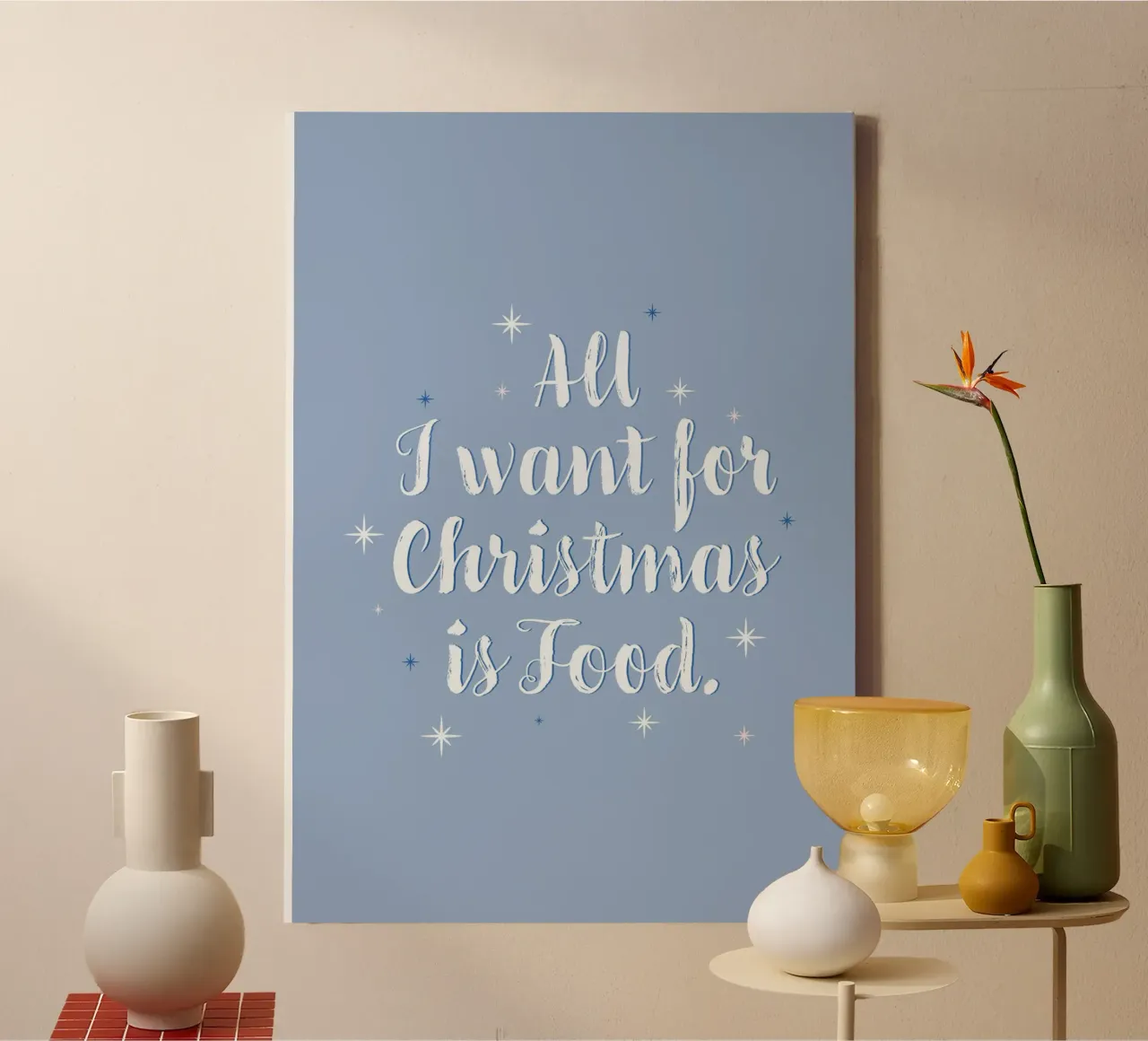 Alles was ich mir zu Weihnachten wünsche Druck Leinwand mit Schattenfugenrahmen von Ayleen