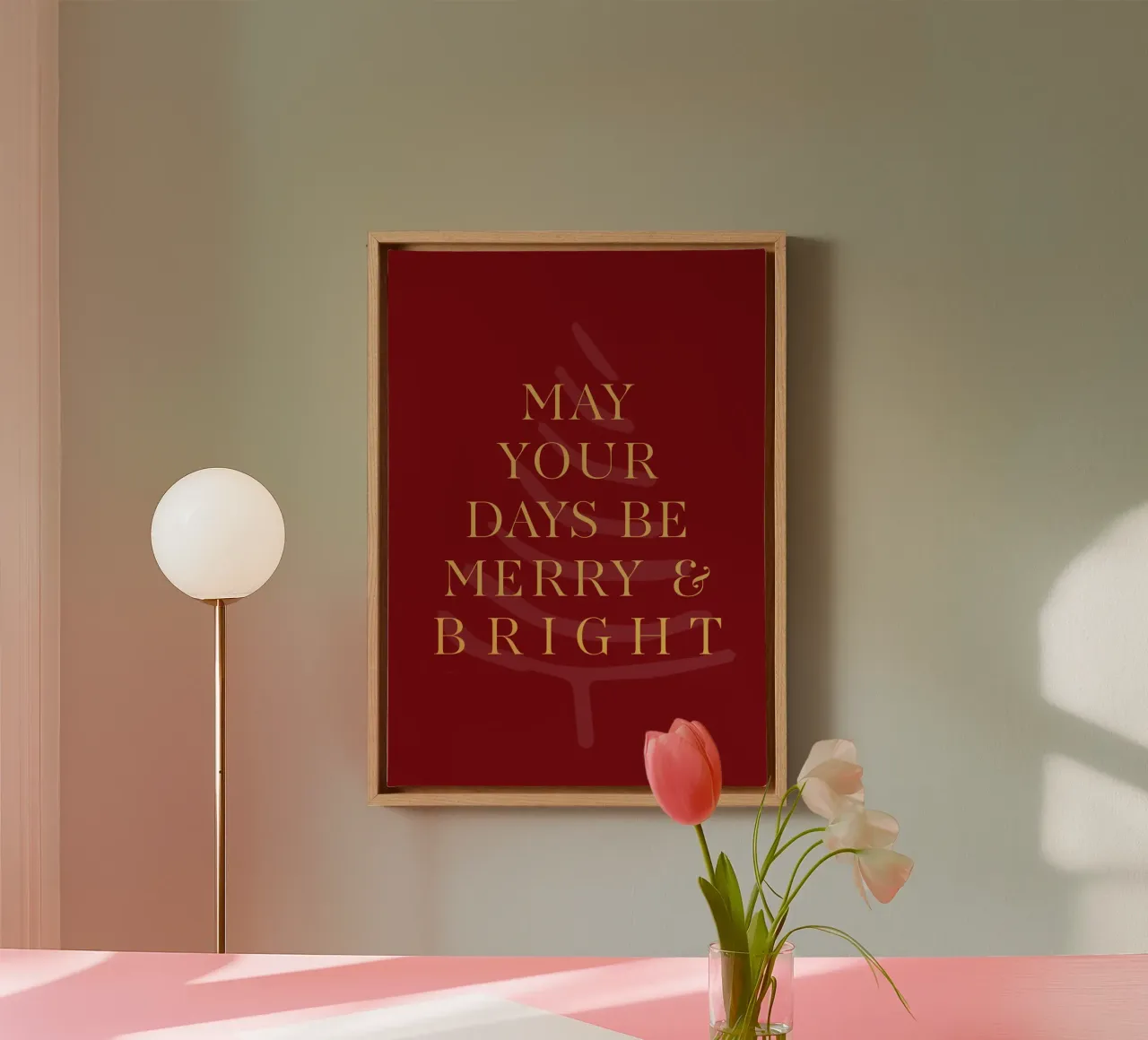 May Your Days Be Merry & Bright Christmas Print canvas with Floater frame by Ayleen
