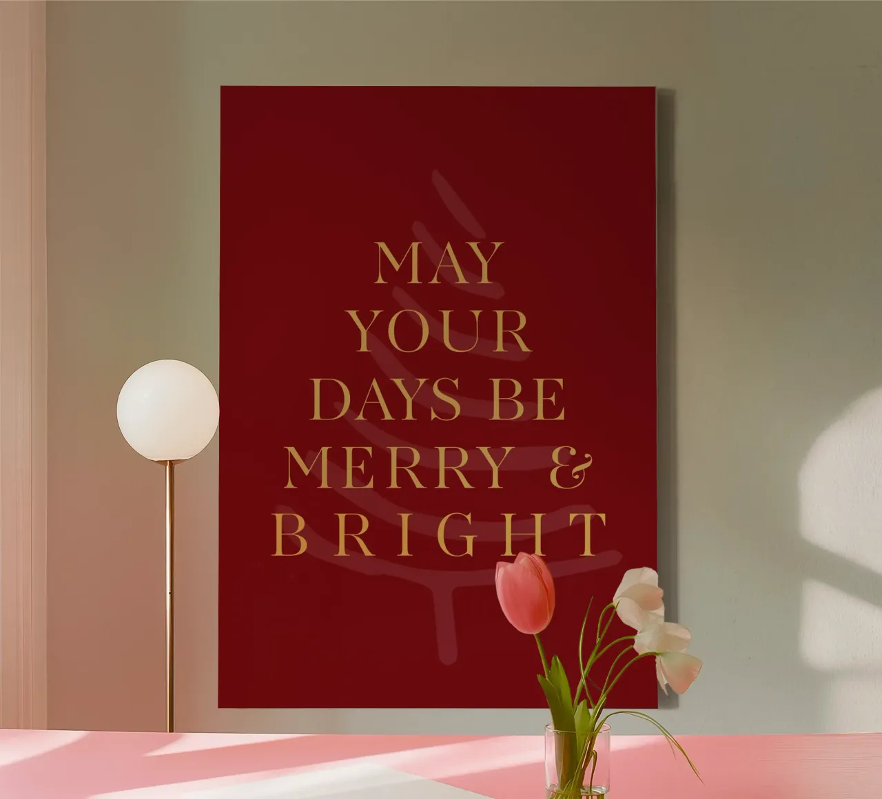 May Your Days Be Merry & Bright Christmas Print canvas with Floater frame by Ayleen