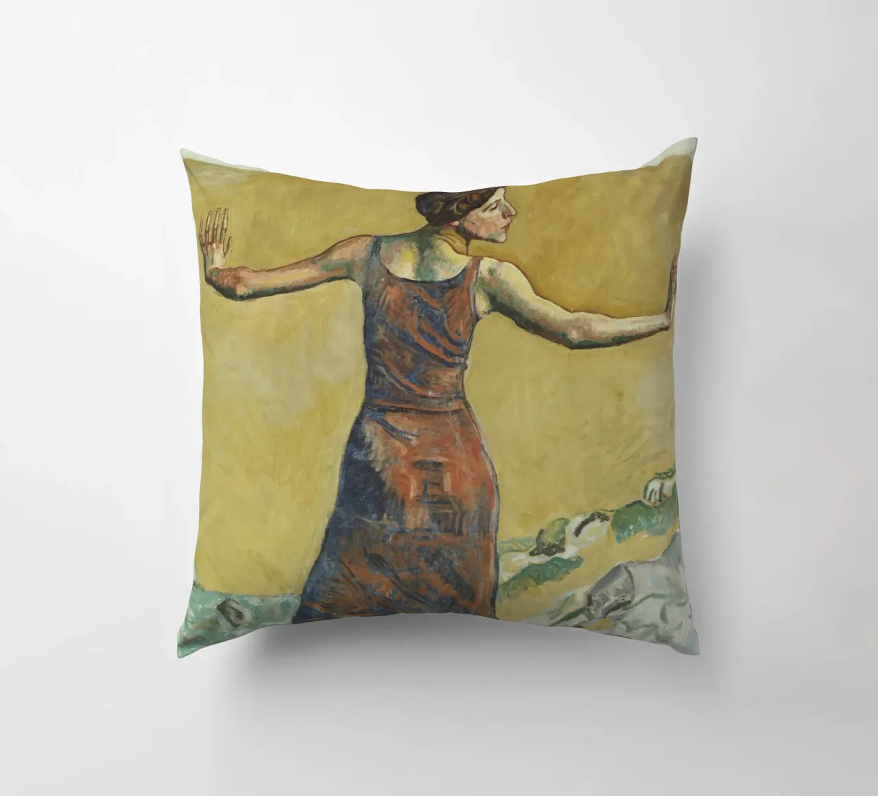 Hodler - Donna felice cuscino da ARTOTHEK