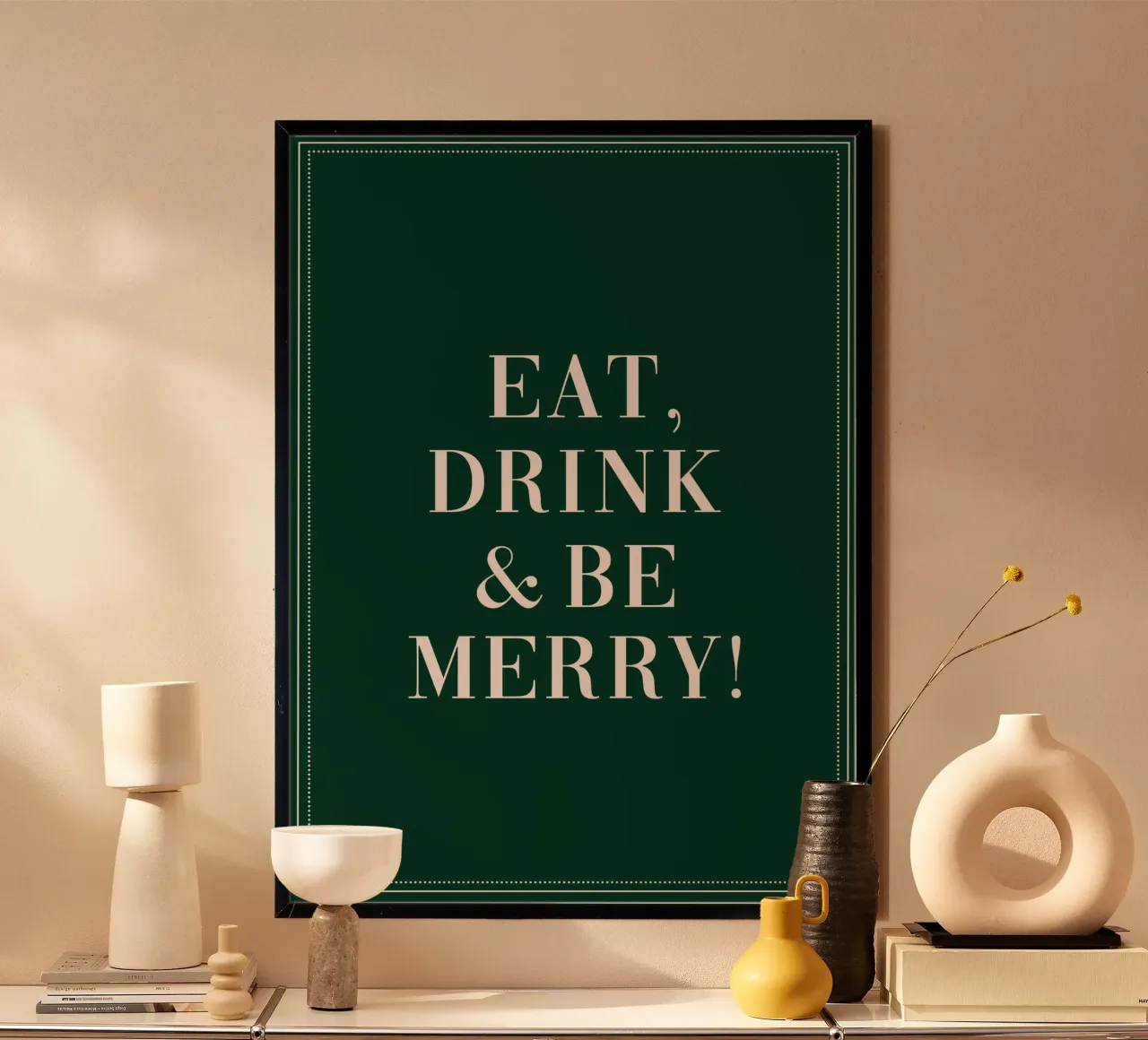 Mangez, buvez et soyez joyeux - Imprimé de Noël poster de Ayleen