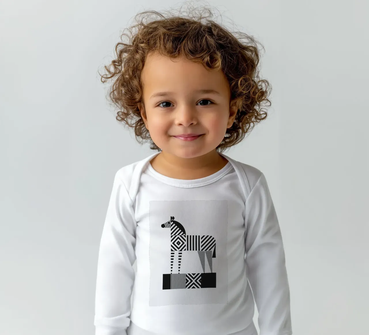 Zebra (b&n) body neonato maniche lunghe da Seed & Signal