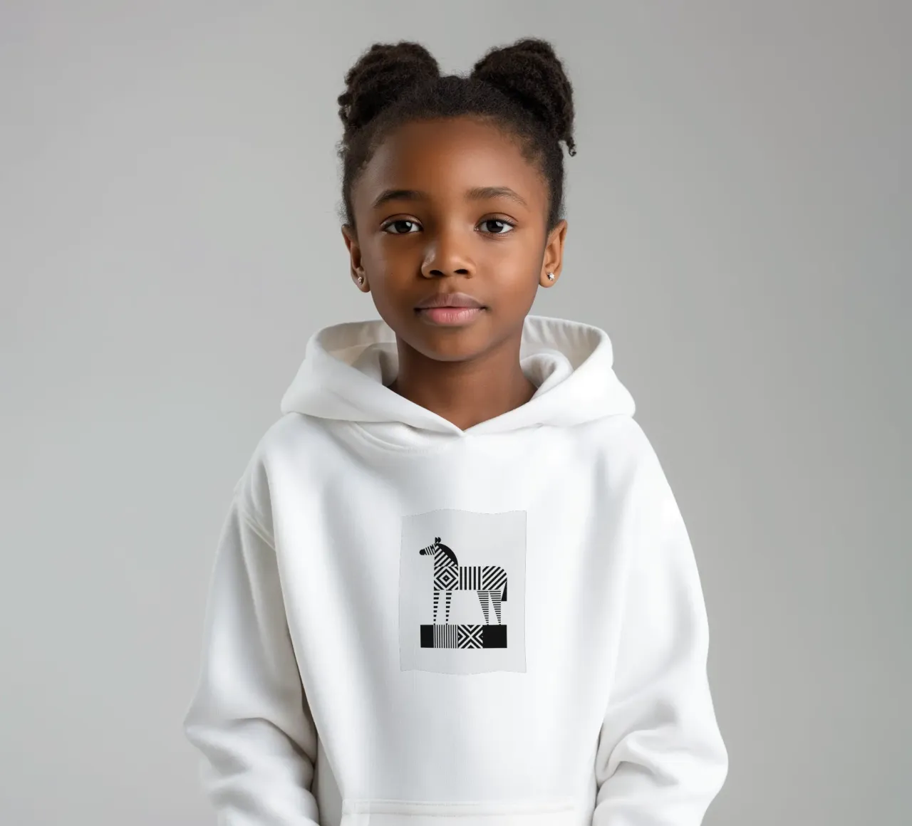 Zebra (b&n) felpa bambino con cappuccio da Seed & Signal