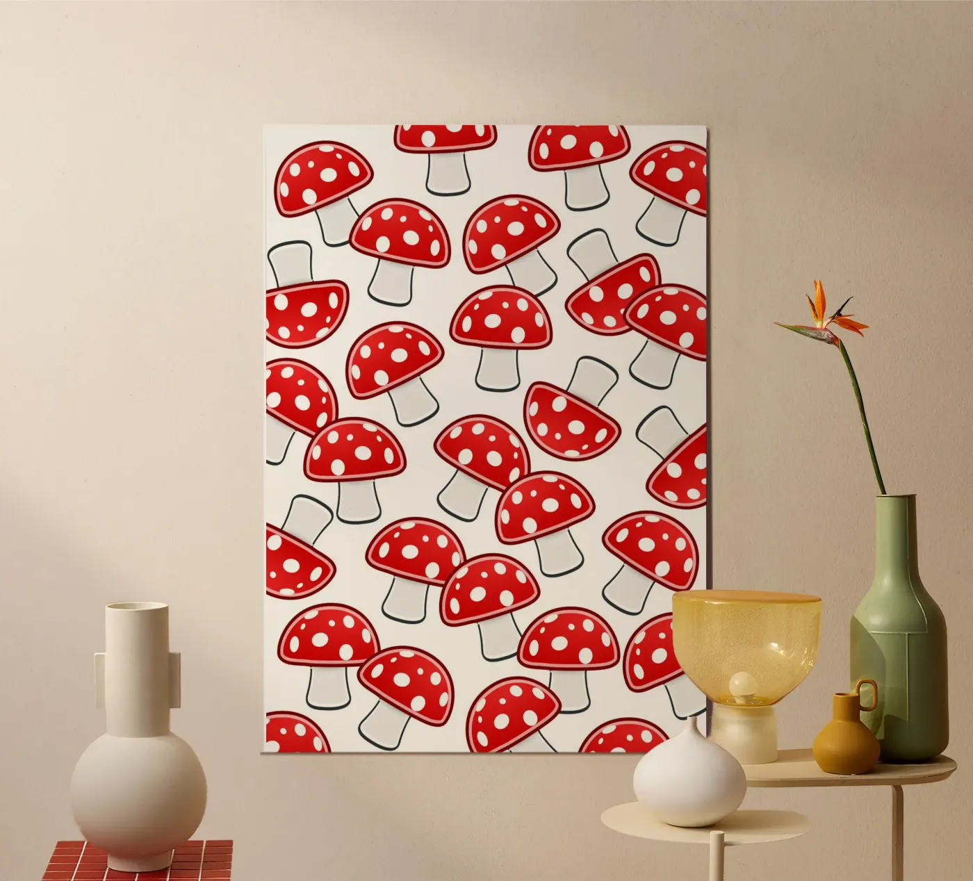 Mushrooms pattern poster by Happypatterns