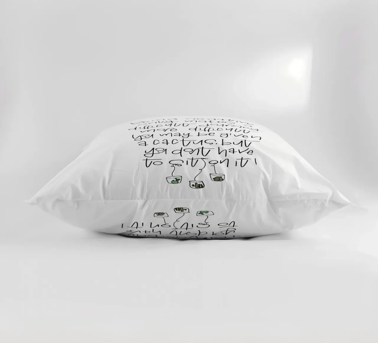 Cactus - don't be negative! cojín de LIMITED EDITION LETTERS