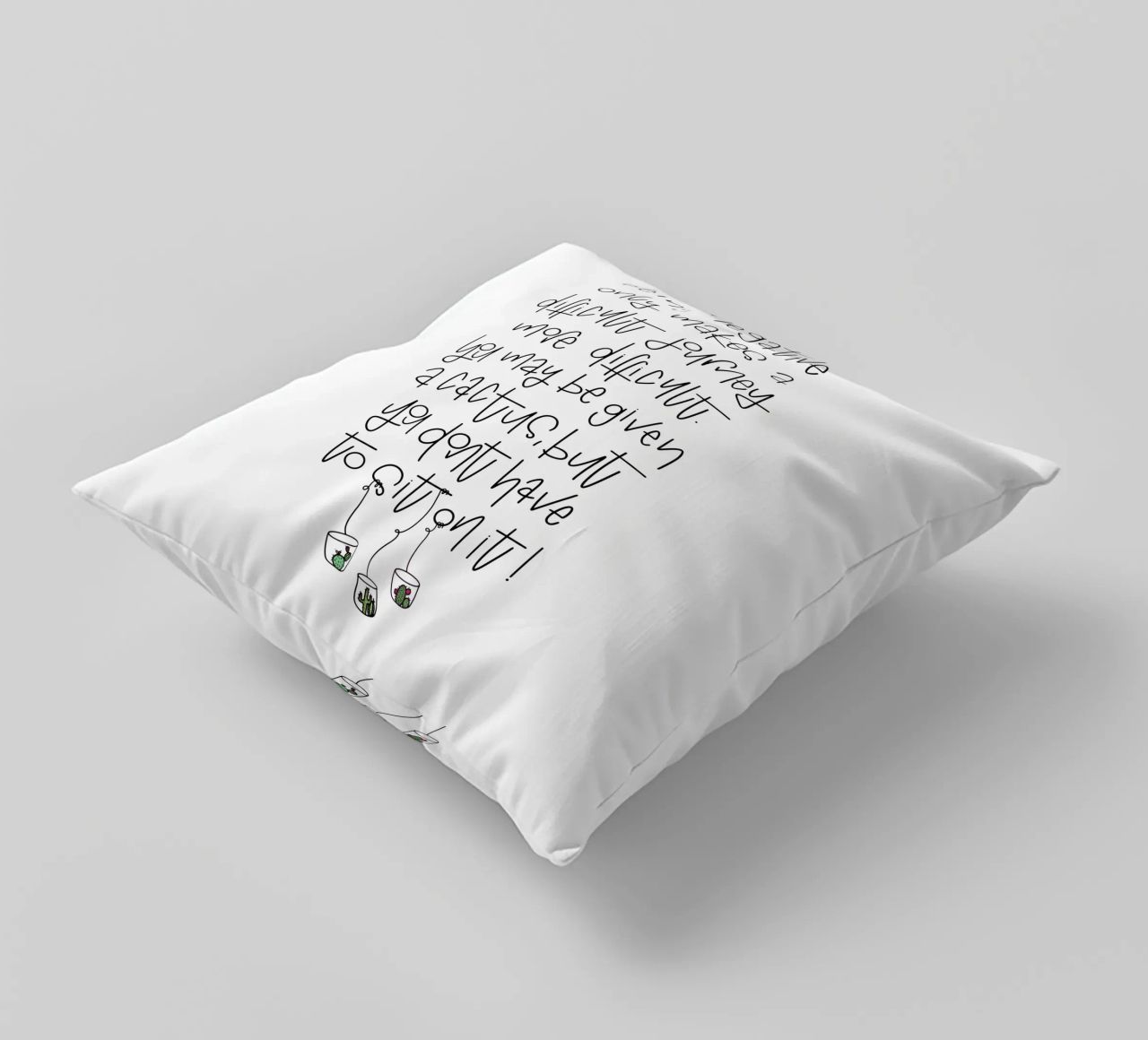 Cactus - don't be negative! cuscino da LIMITED EDITION LETTERS