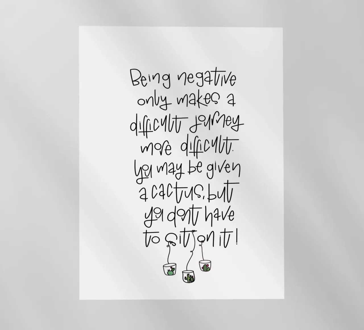 Cactus - don't be negative! pellicola backlit da LIMITED EDITION LETTERS