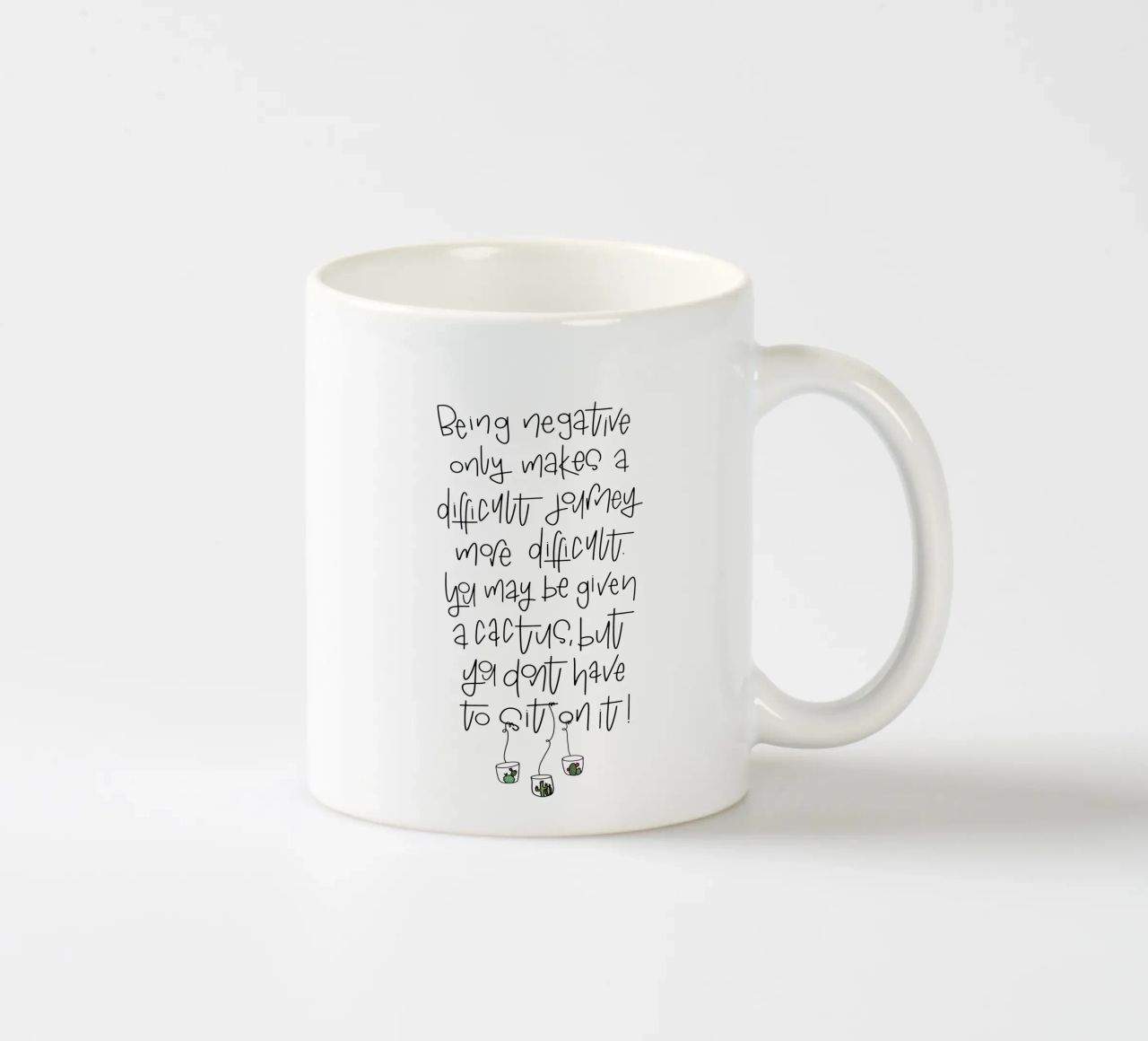 Cactus - don't be negative! tazza in ceramica da LIMITED EDITION LETTERS