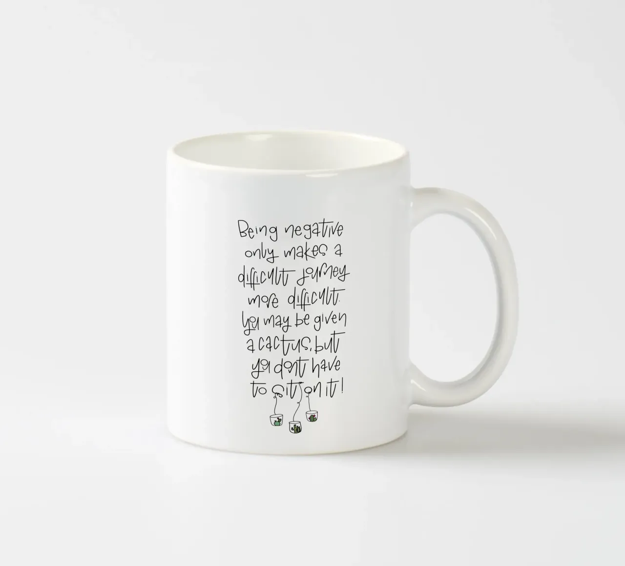 Cactus - don't be negative! tazza in ceramica da LIMITED EDITION LETTERS