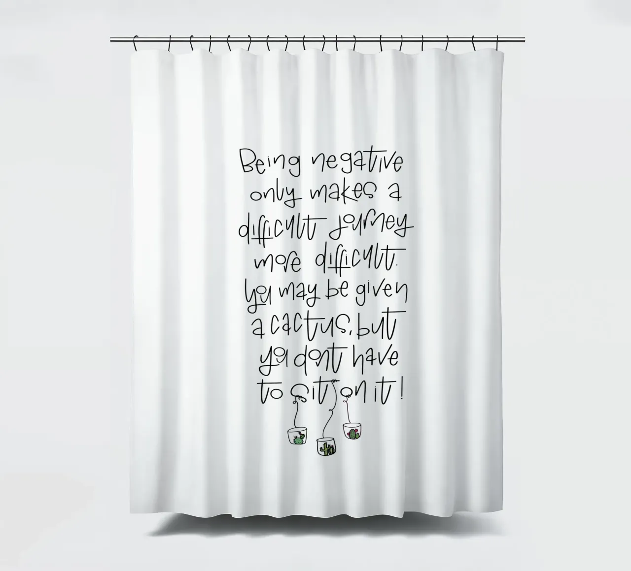 Cactus - don't be negative! tenda da doccia da LIMITED EDITION LETTERS