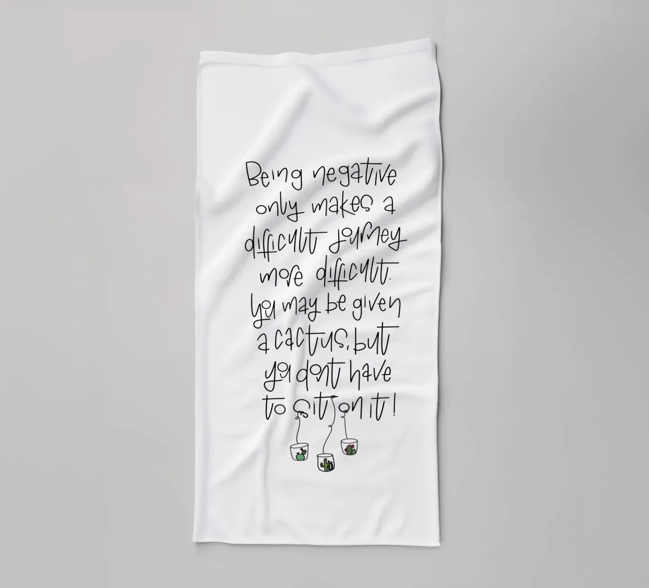 Cactus - don't be negative! asciugamano da bagno da LIMITED EDITION LETTERS