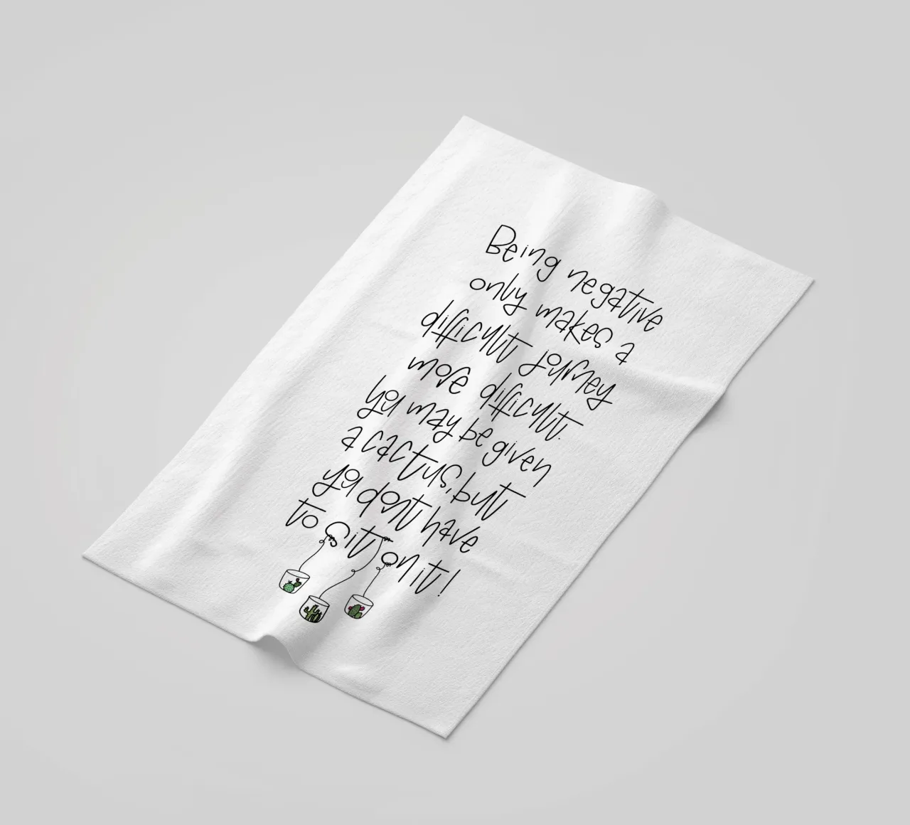 Cactus - don't be negative! telo mare da LIMITED EDITION LETTERS