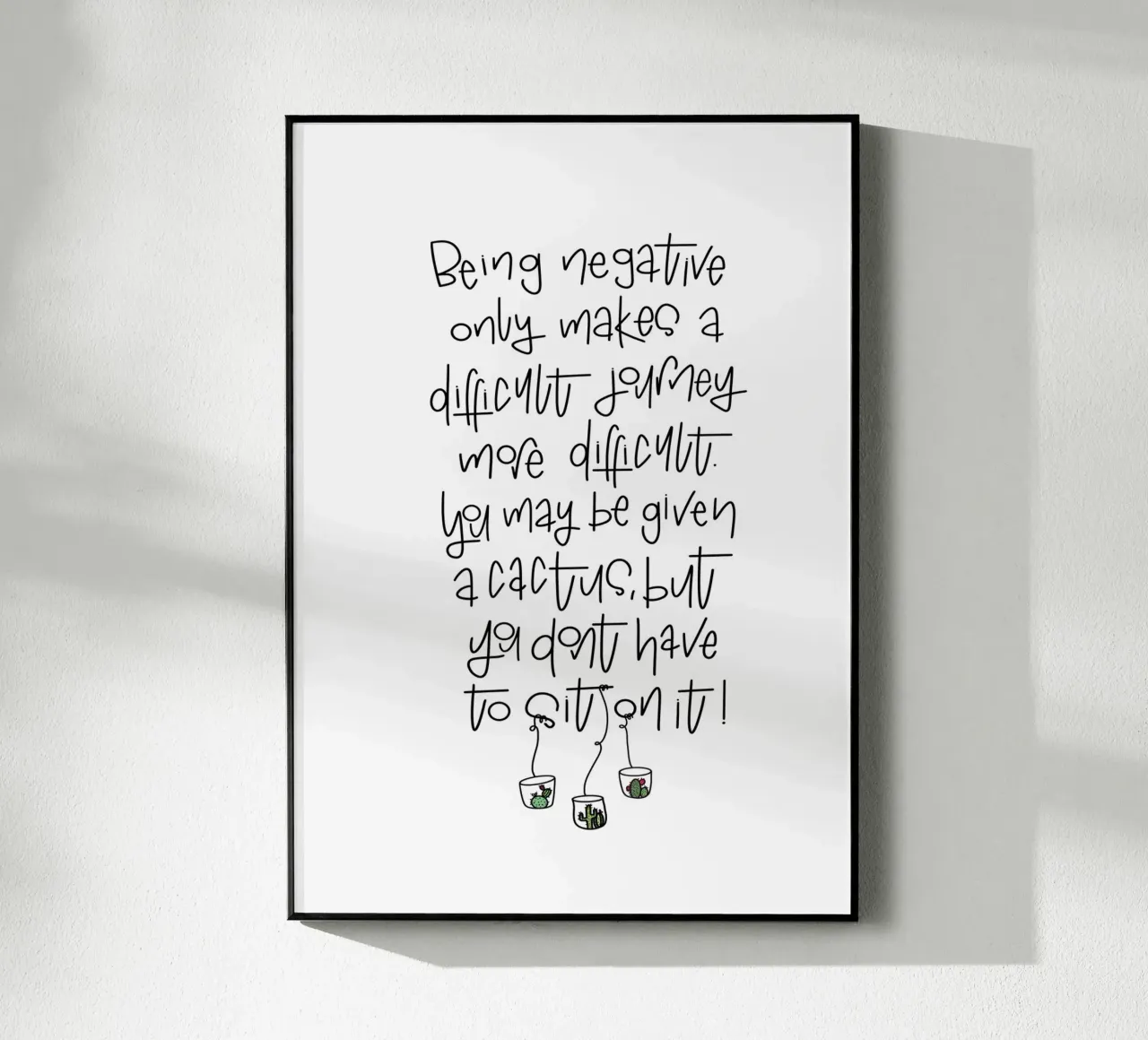 Cactus - don't be negative! plexiglass da LIMITED EDITION LETTERS
