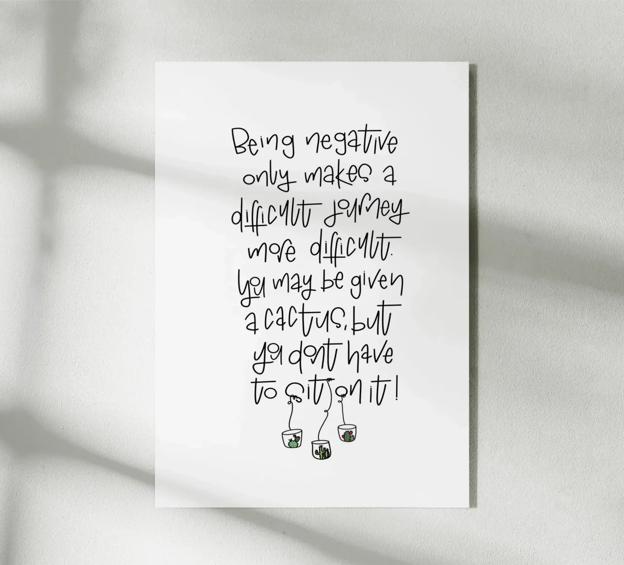 Cactus - don't be negative! plexiglass da LIMITED EDITION LETTERS