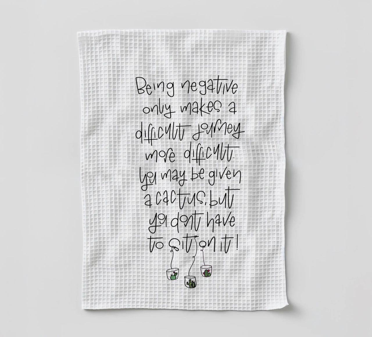 Cactus - don't be negative! canovaccio da cucina da LIMITED EDITION LETTERS