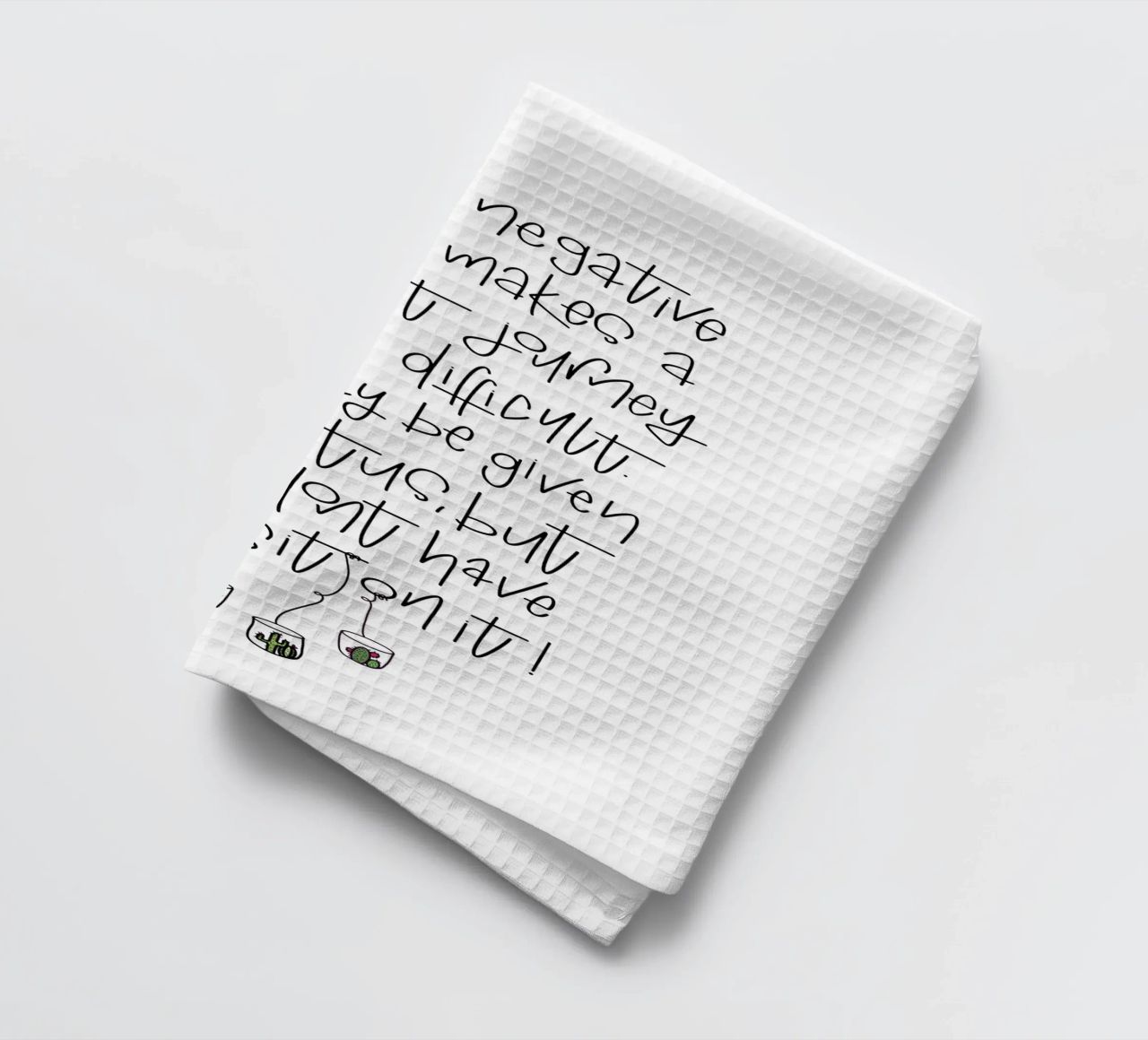 Cactus - don't be negative! canovaccio da cucina da LIMITED EDITION LETTERS
