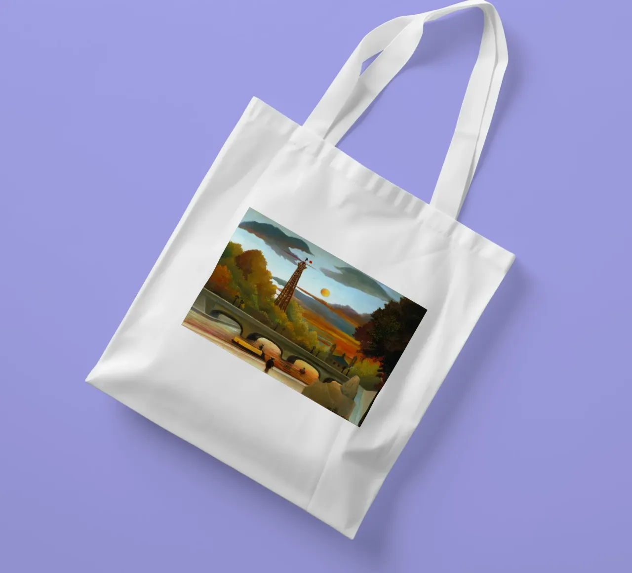 Henri Rousseau - Senna e Torre Eiffel borsa in juta da ARTOTHEK