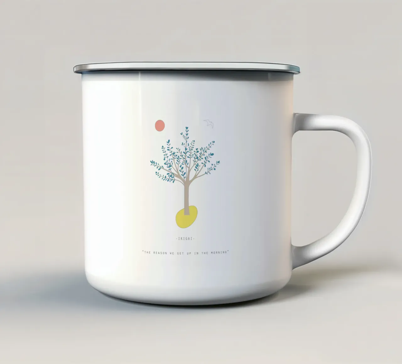 IKIGAI - Japanese tazza in smalto da natural neutral
