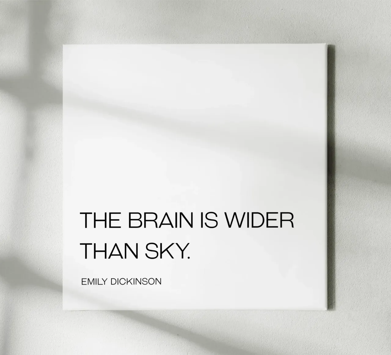 The brain is wider than sky quote canvas with Floater frame by Paigaam Studio