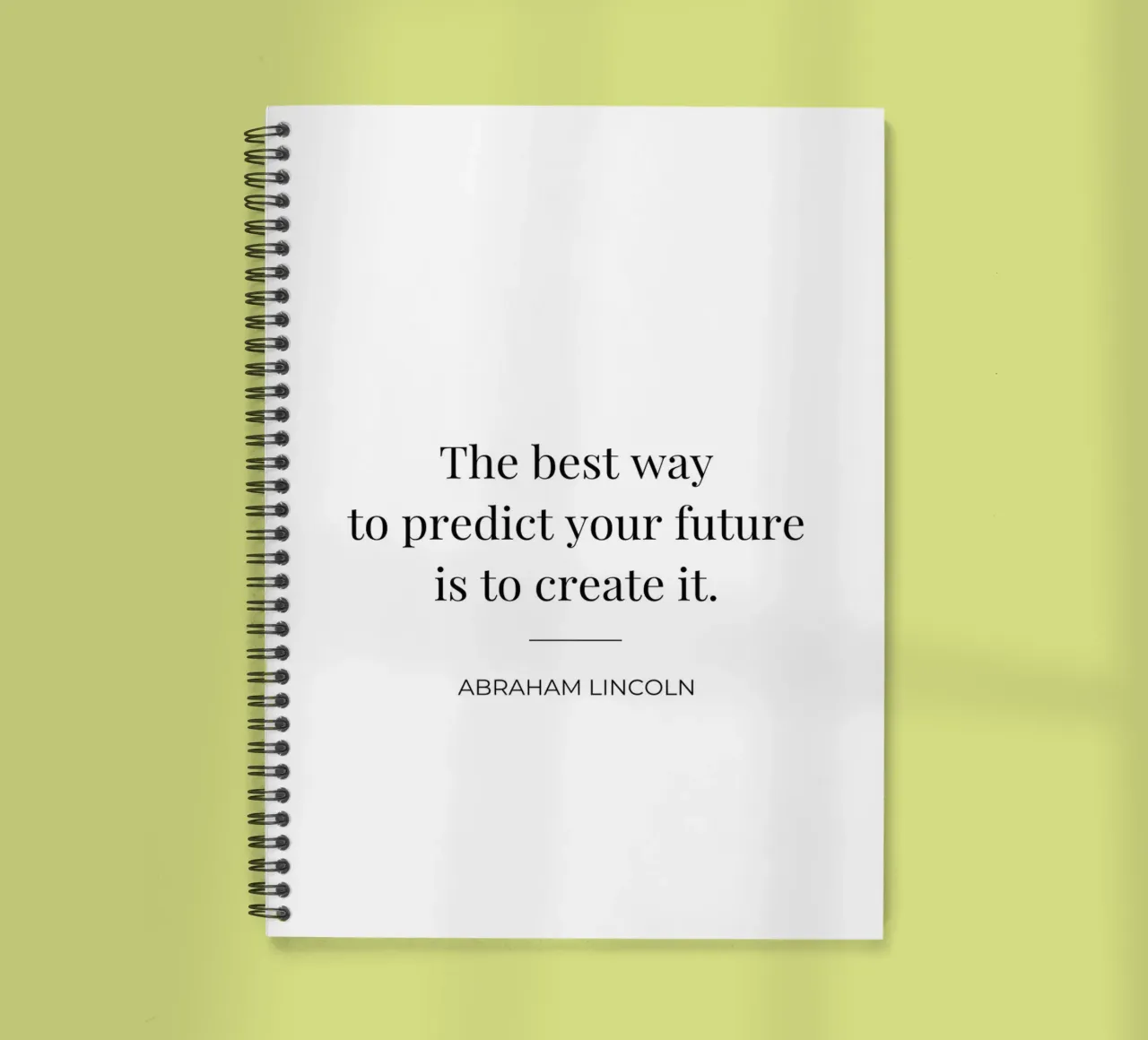 The best way to predict your future is to create it quote spiral notebook by Paigaam Studio