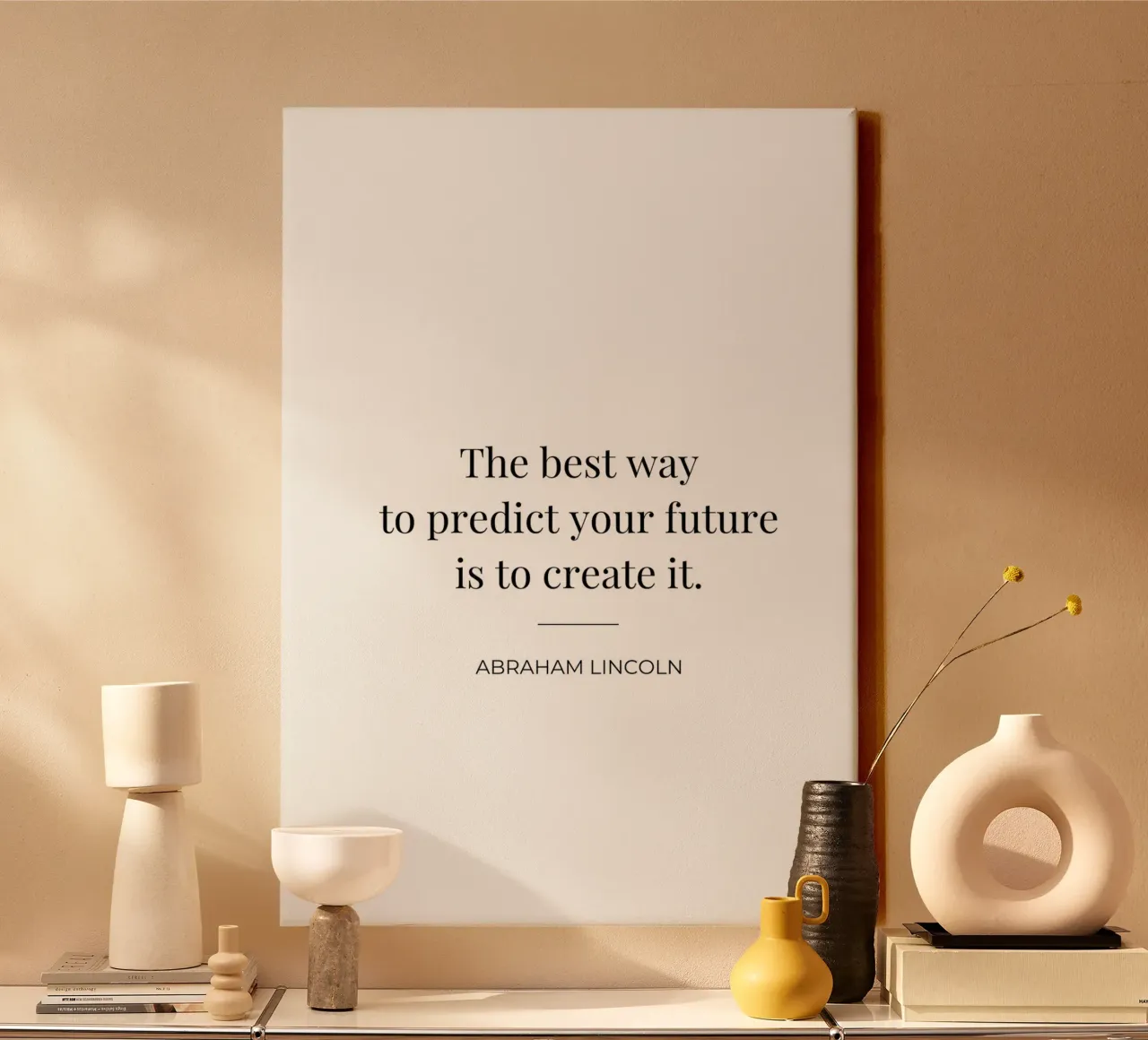 The best way to predict your future is to create it quote canvas by Paigaam Studio