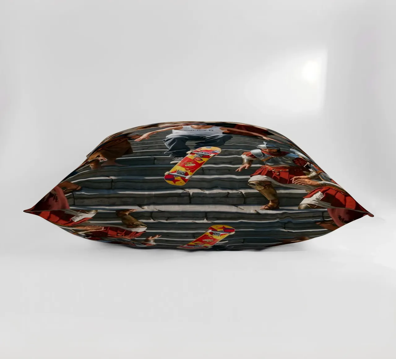 Skater's Rise : La Rome antique rencontre la rébellion moderne coussin de Renaissance Rebel