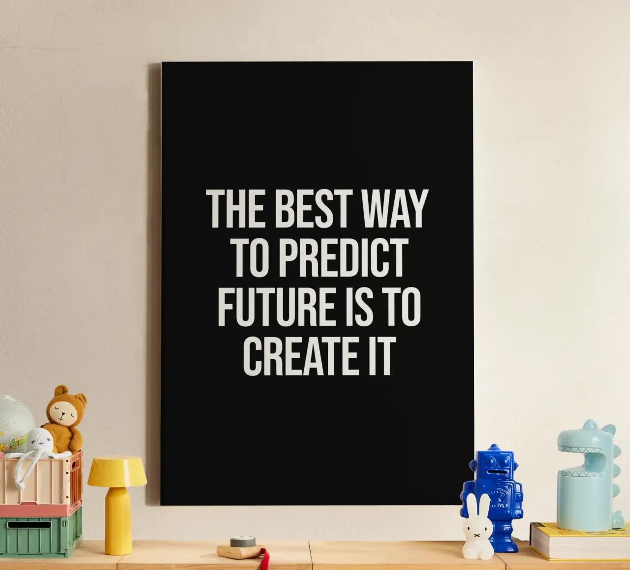 The best way to predict future is to create it quote canvas with Floater frame by Paigaam Studio