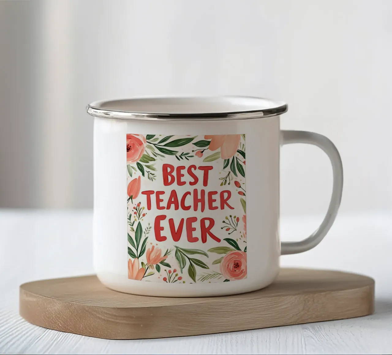 Best Teacher Ever (Version 2) emaille mok van treechild