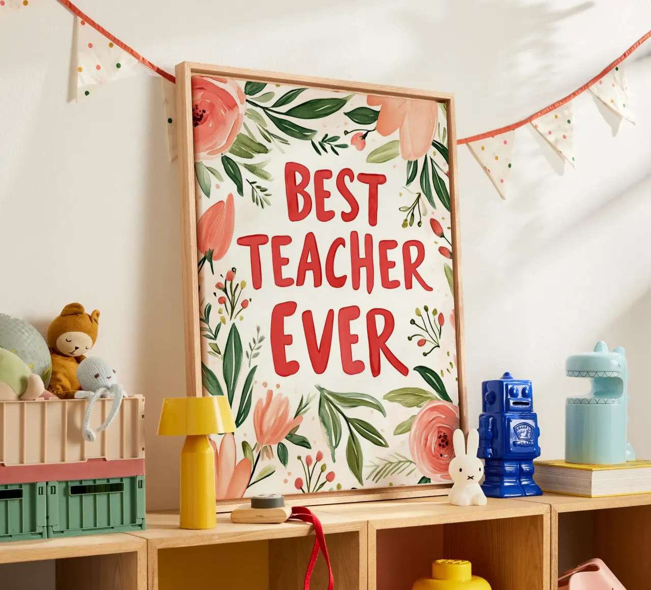 Best Teacher Ever (Version 2) tela con Cornice a cassetta da treechild