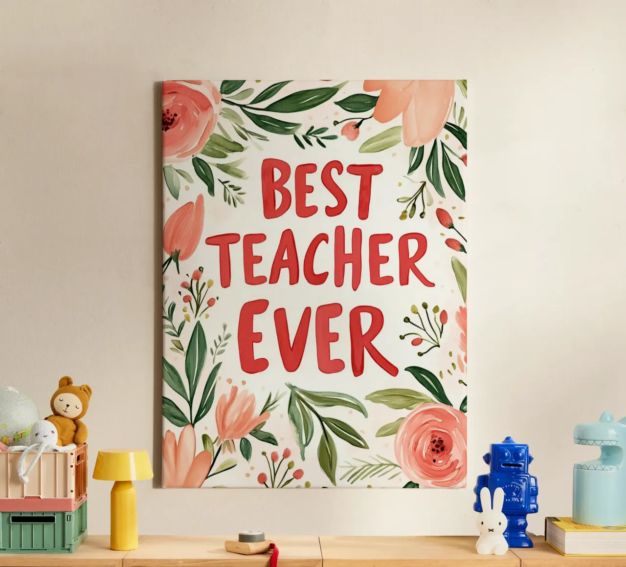 Best Teacher Ever (Version 2) tela con Cornice a cassetta da treechild