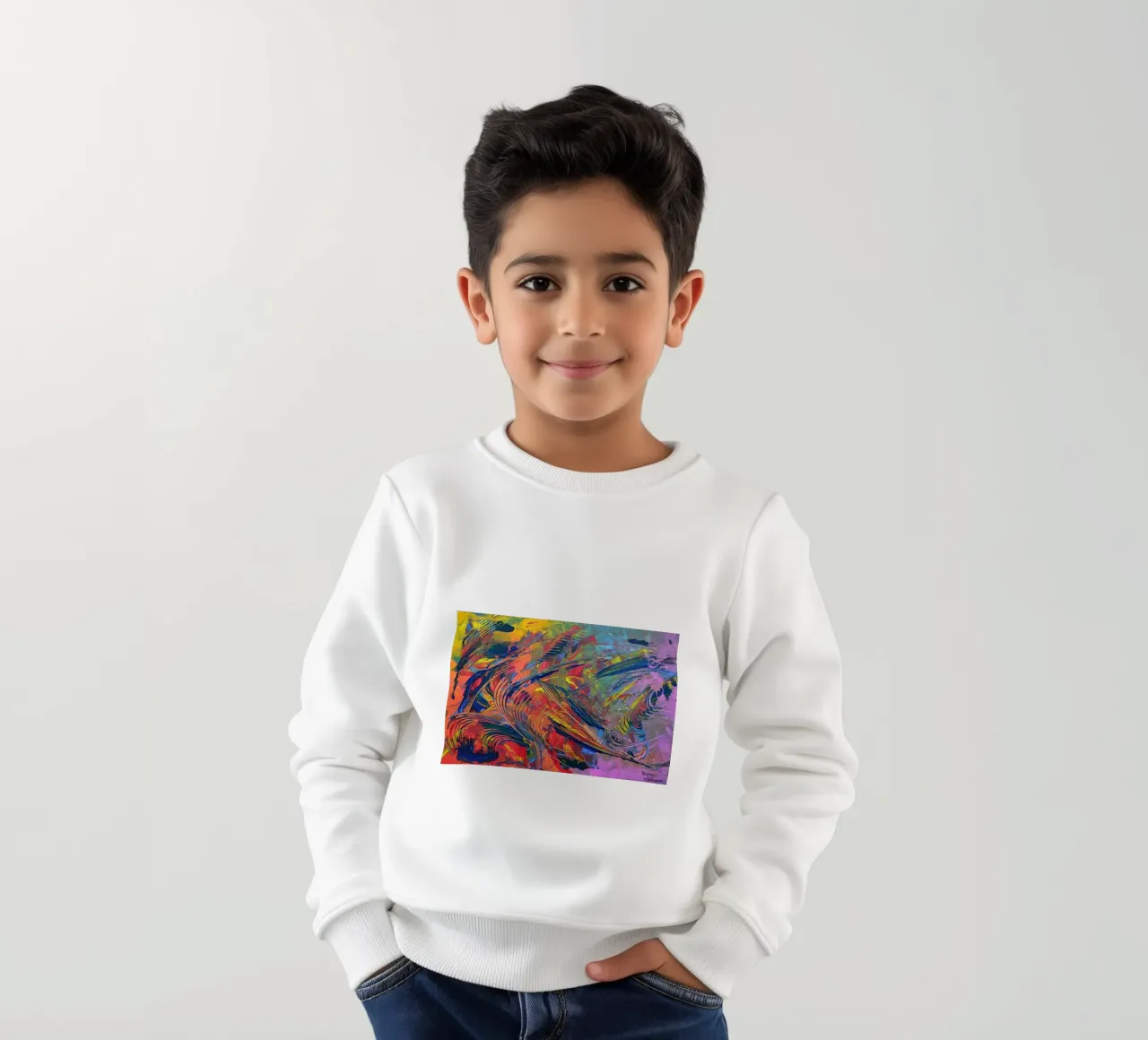 IDEAL GIFT 14 kids sweatshirt by Thierry Vobmann Abstract painting