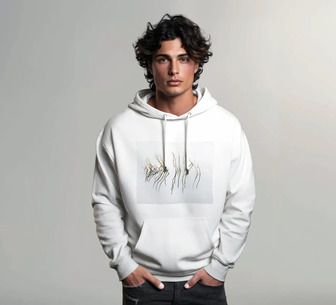 Riflessioni astratte minimali felpa con cappuccio da Teresa André