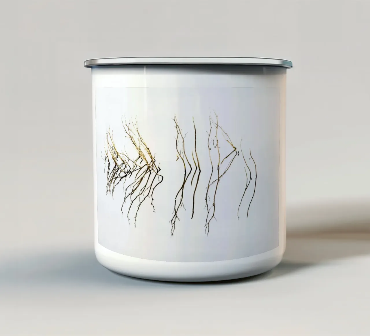 Riflessioni astratte minimali tazza in smalto da Teresa André