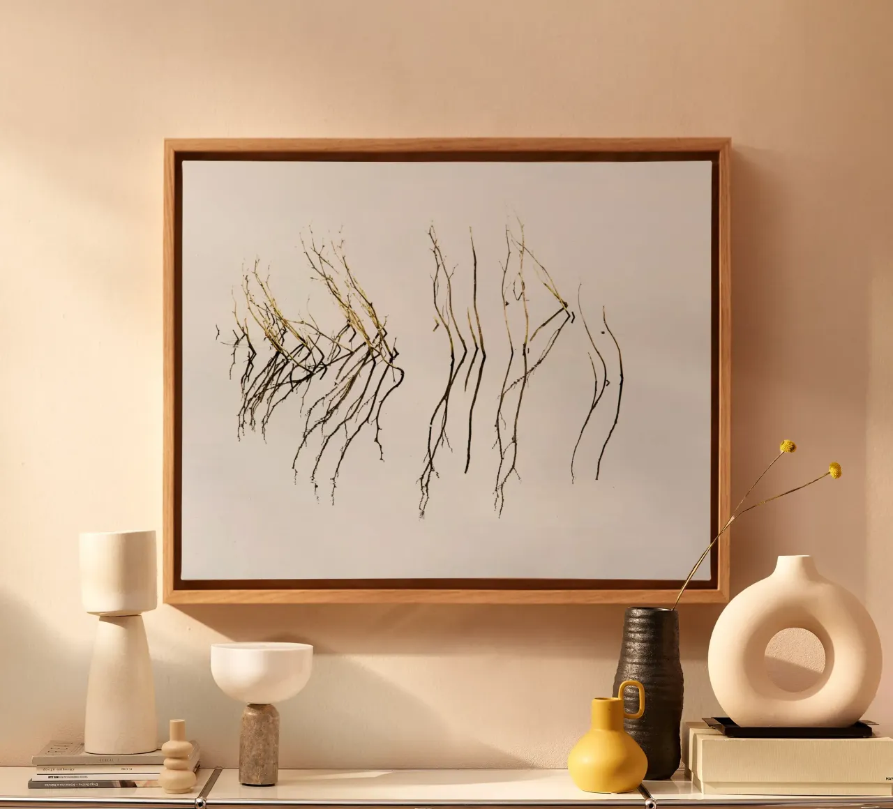Minimal abstract reflections canvas by Teresa André