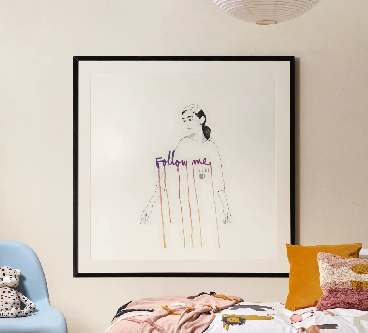 Follow Me Poster mit Kunststoffrahmen von Manuel Rebollo