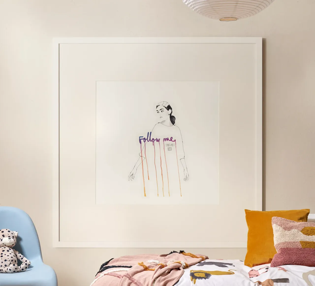 Follow Me Poster mit Kunststoffrahmen von Manuel Rebollo