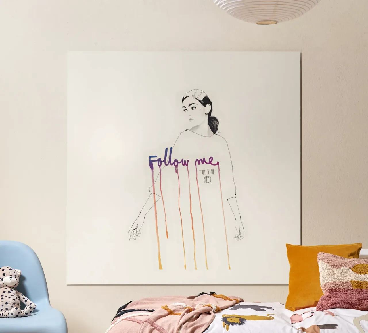 Follow Me Poster mit Kunststoffrahmen von Manuel Rebollo