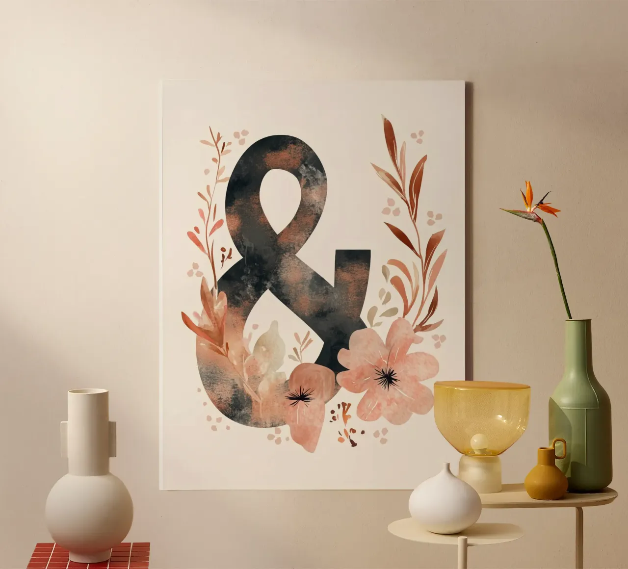 And (Floral Version 2) tela con Cornice a cassetta da treechild