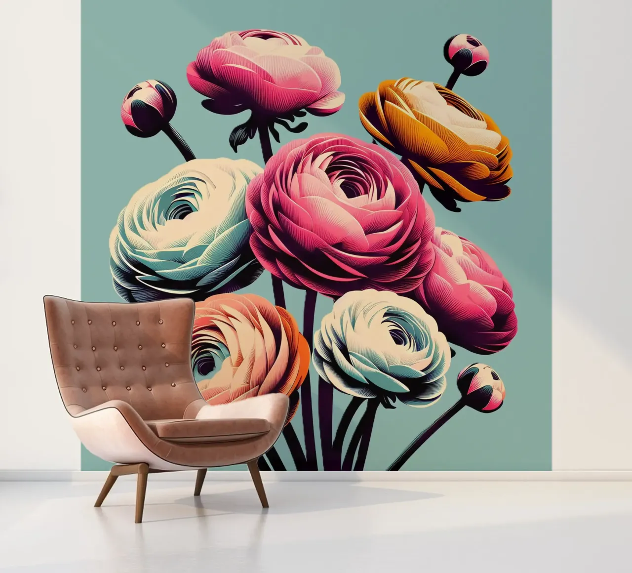 Ranonkel fotobehang van Digital Naive