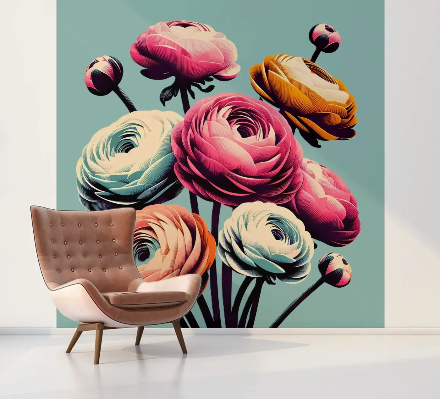 Ranonkel fotobehang van Digital Naive