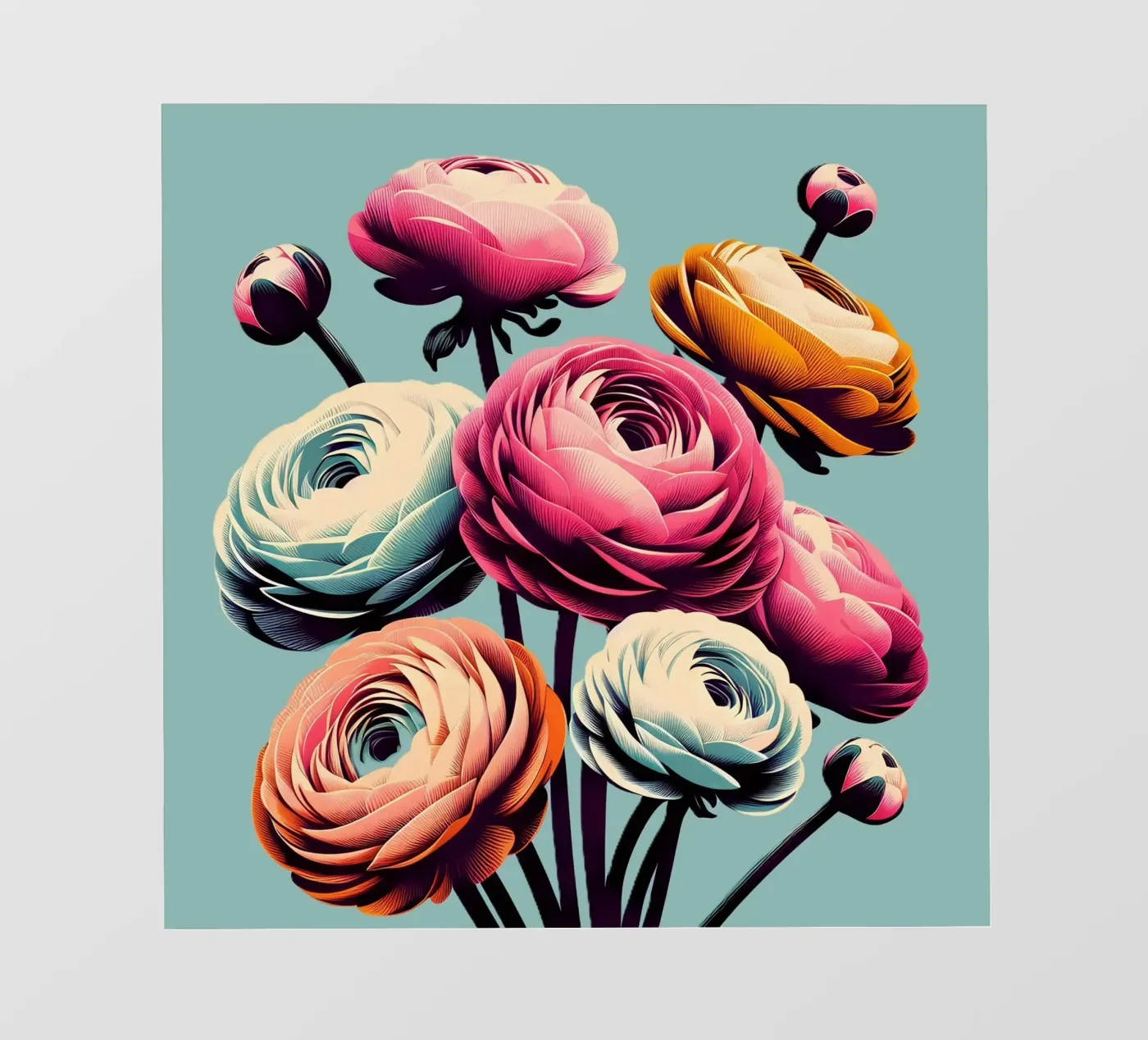 Ranonkel fotobehang van Digital Naive