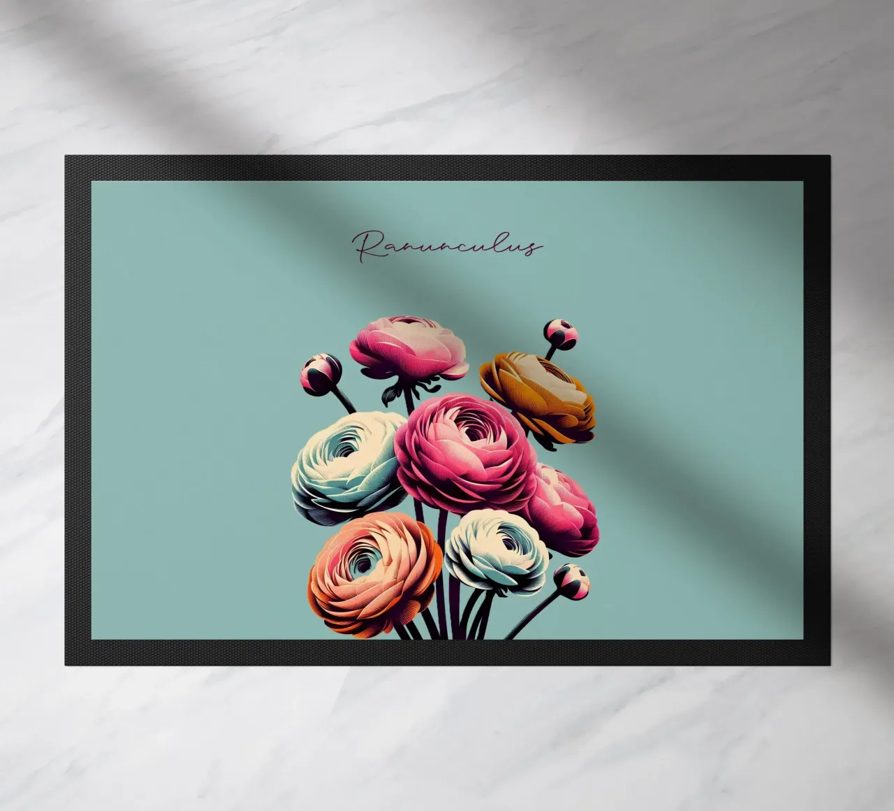 Ranunculus doormat by Digital Naive