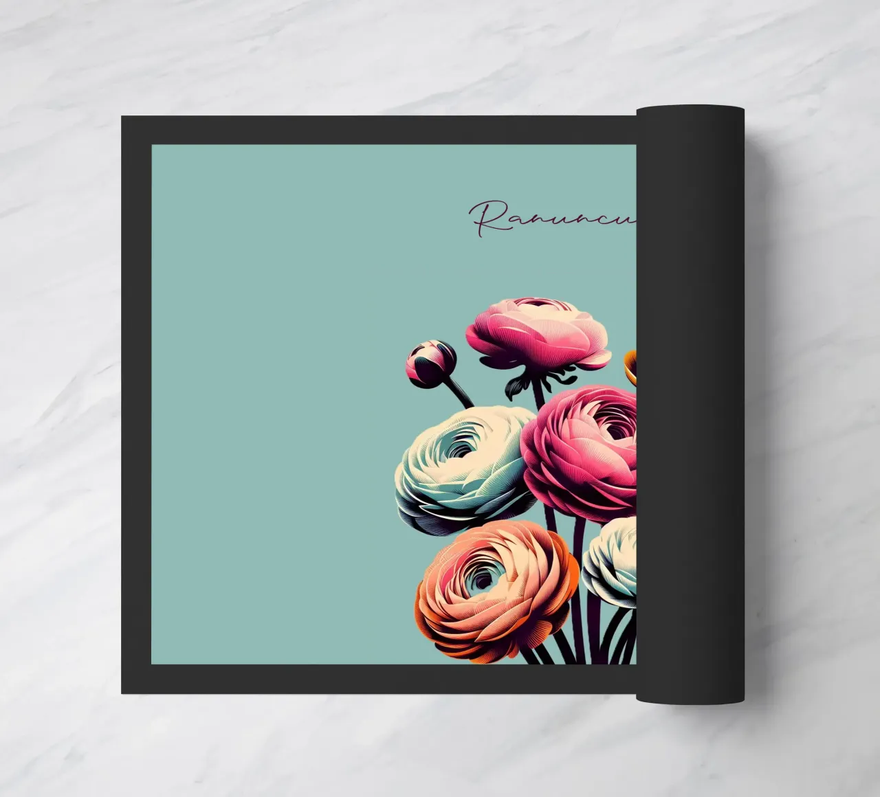 Ranunculus doormat by Digital Naive