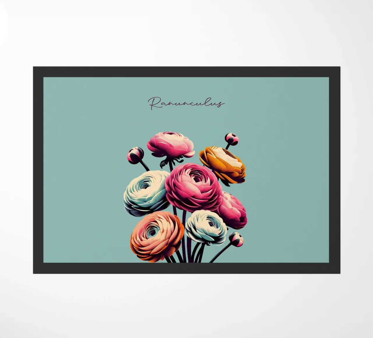 Ranunculus doormat by Digital Naive